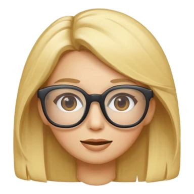 je voudrai un emoji d'une maman blonde avec des lunettes et de sa fille aux cheveux longs et blonds avec des lunettes sticker