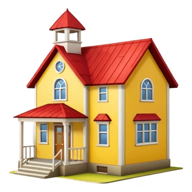 yellow school house sticker