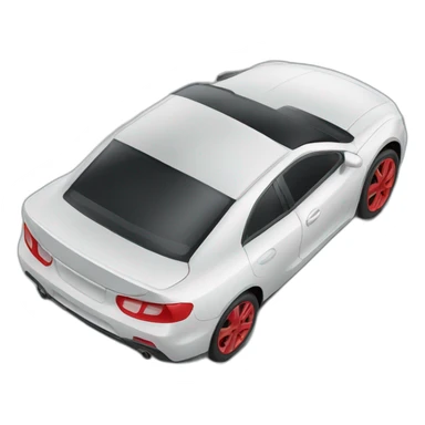 Car with red wheels sticker