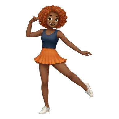 A auburn-haired girl is dancing sticker