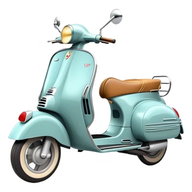 Cinematic Realistic Vespa Pop Culture Emoji, depicted as a sleek vintage scooter symbolizing Italian style rendered with dynamic detail and retro lighting. sticker