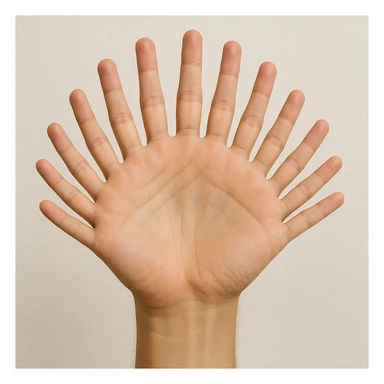 Add extra fingers to the hand with 10 fingers sticker