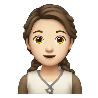 Korean girl with brown hair  sticker