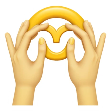 create me 2 hands in yellow showing off an "O" Shape. sticker