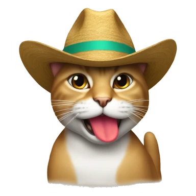 gato con sombrero y una coca sticker