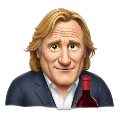 Gérard Depardieu qui boit du vin rouge sticker