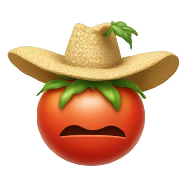 tomato with strow-hat sticker