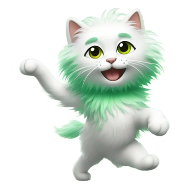 Dancing cat with gets as hair sticker
