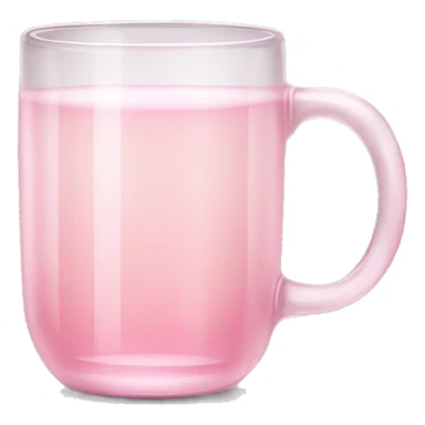 Light pink transparent glass mug realistic sticker