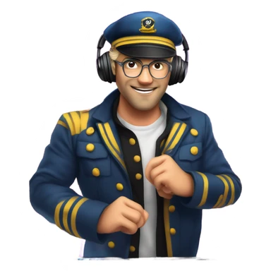 Sea captain djing in a club sticker
