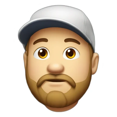 Man little fat with  cap white, with guatee beard , amazing sticker