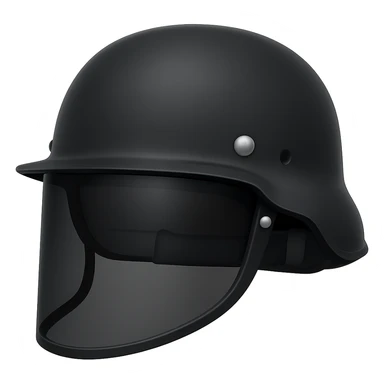 Make the PASGT helmet black in the style of apple emojis, with no background. sticker