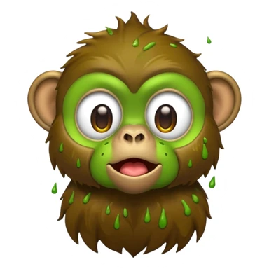 Green monkey throwing poop sticker
