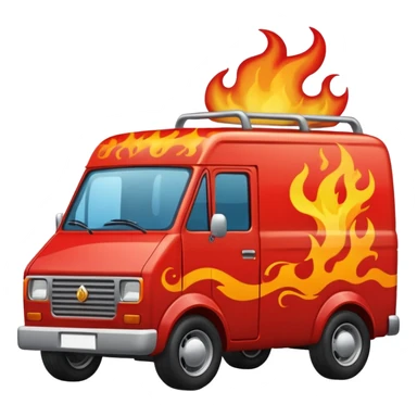 Racing style delivery van with trailing flames sticker