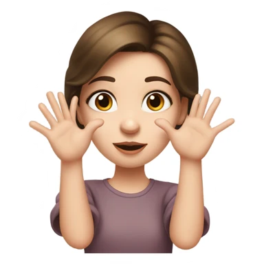 white skinned brunette girl with hazel eyes throwing a kiss with heart  sticker