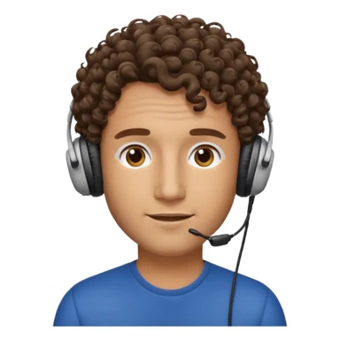 curly hair man wearing headphones sticker