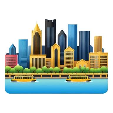 emoji of the Pittsburgh skyline sticker