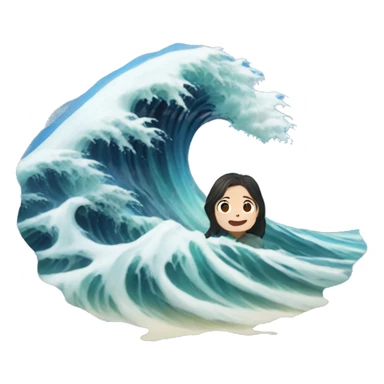 ocean wave with Studio Ghibli sticker