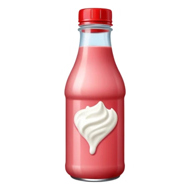 Drinkable strawberry yogurt in a black and red bottle sticker