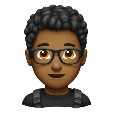 boy with black tshirt and geeky techy sticker