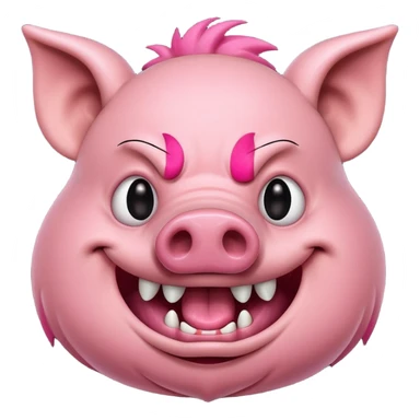 make a pig with a big scary smile sticker
