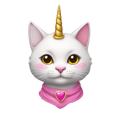 Pink princess-cat with unicorn horn sticker