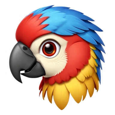 cinematic-cute-macaw-portrait-emoji,-head-tilted-playfully-and-inquisitively,-with-a-dazzling-red-plumage-and-round,-sparkling-eyes-filled-with-charm,-simplified-yet-irresistibly-adorable-features,-highly-detailed sticker