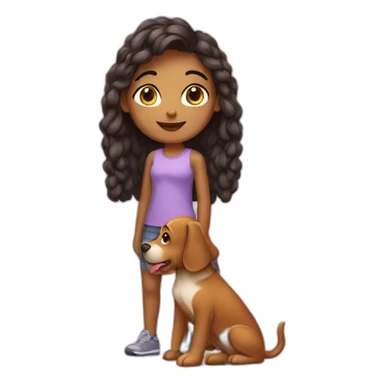Girl with a big dog  sticker