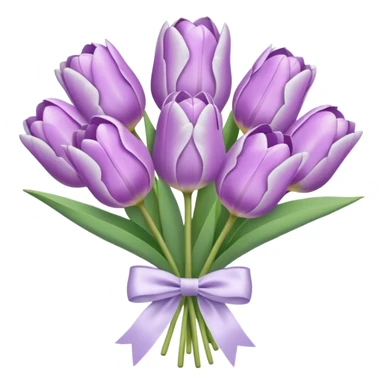 Pastel lilac tulip bouquet with bow sticker
