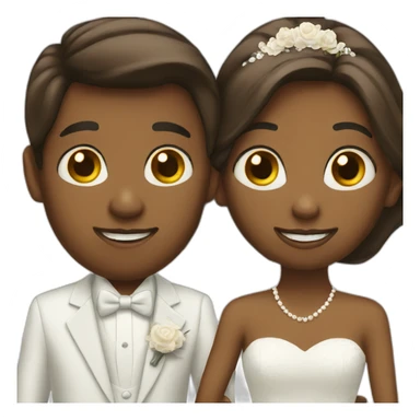 A couple of boy and girl getting married sticker