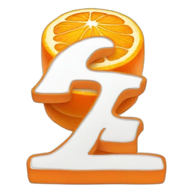 an orange coin with a e character in white sticker