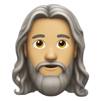 guy with beard long hair attached above his head sticker