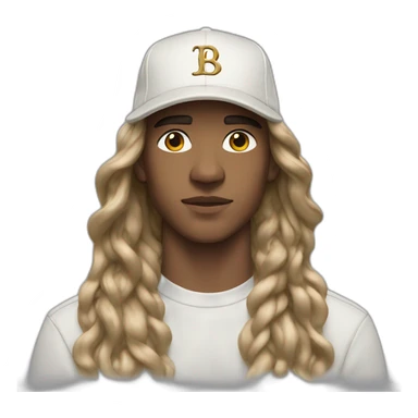 guy with burberry cap white nike sweatshirt long hair sticker