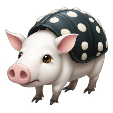 White pig armadillo cow centipede insect with black spots sticker