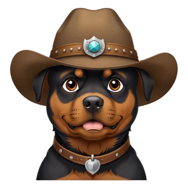 Rotweiler with cowboy hat sticker