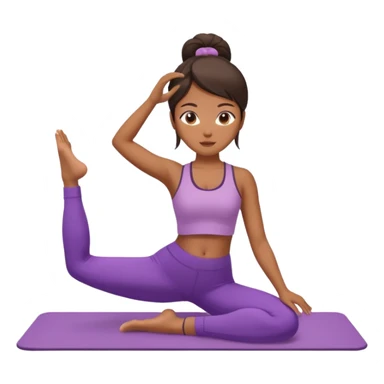 Asian girl doing pilates sticker