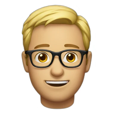 glasses man says wow sticker