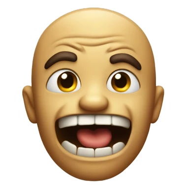 emoji biting fist and looking slightly shocked, slightly excited and ever so slightly quizzical sticker