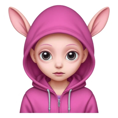 Aliens Pink, hoodie, cute big eyes, big ears sticker