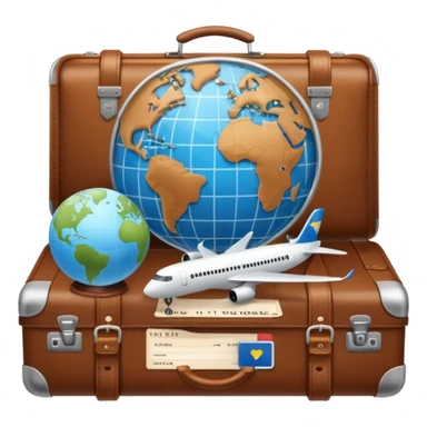 TRAVEL , travel bag , pass board, plane, glob sticker