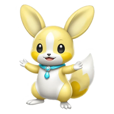 Shiny black and white and yellow and cyan Emolga (full body) sticker