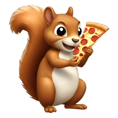 Squirrel holding a slice of pizza sticker