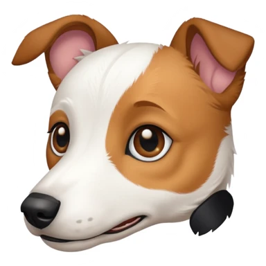a fully white jack russell the size of a kelpie with light brown ears and a light brown patch on one eye sticker