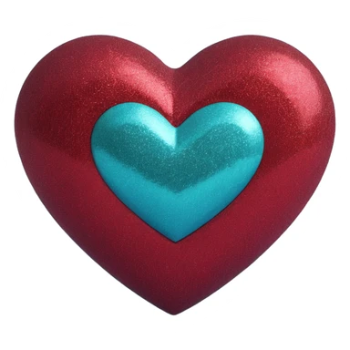 Dark red sparkly heart sticker