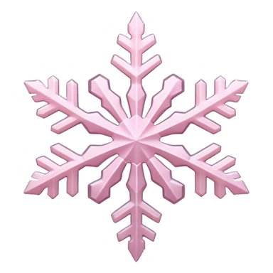 pale pink snow flake 3d bold ice translucent texture sticker