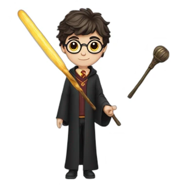 Harry Potter and a wand sticker