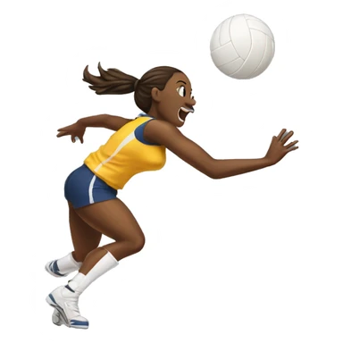 highschool volleyball player spiking the ball sticker