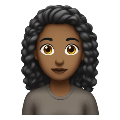 👩🏽‍🦱 dark hair sticker