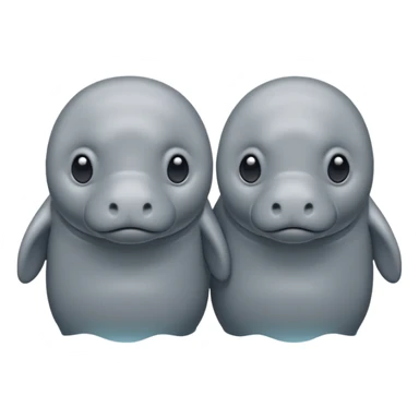 two manatees sad  sticker