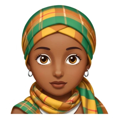 Coiffe en tissu madras Antillais  sticker